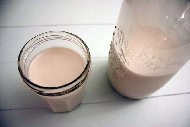 a glass of almond milk
