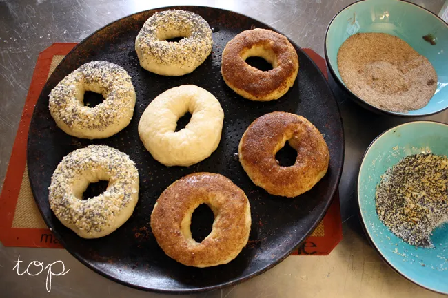 plain, everything, and cinnamon sugar