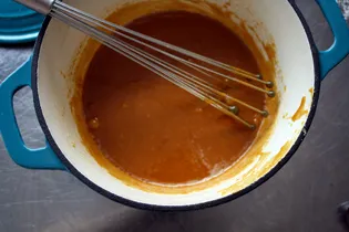 caramelized sugar after butter and cream are added