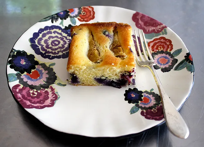 fig, blueberry, and almond cake