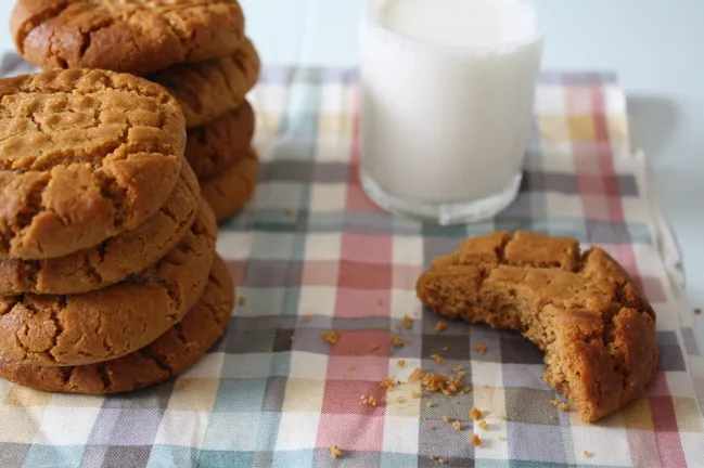 close-up of gluten-free peanut butter cookies