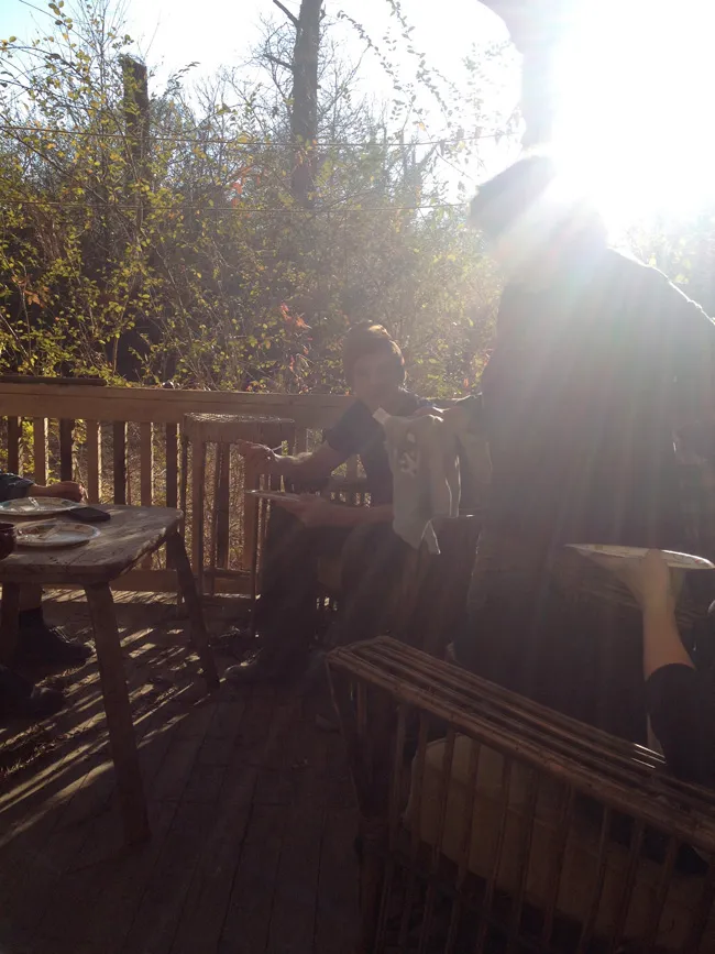 on the porch