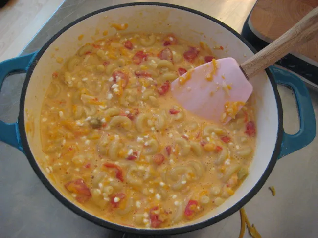 uncooked spicy mac and cheese
