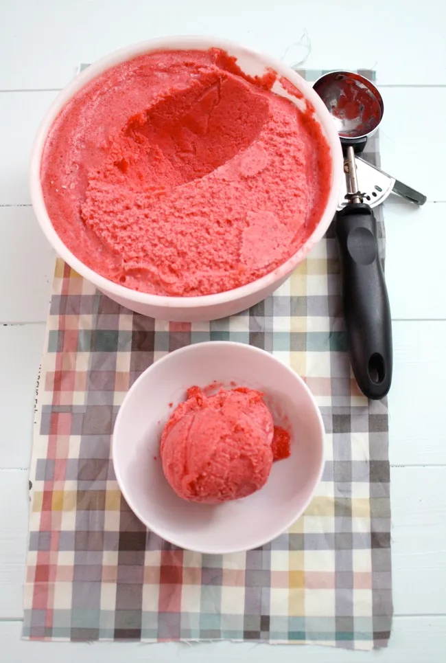 strawberry-lemon sorbet